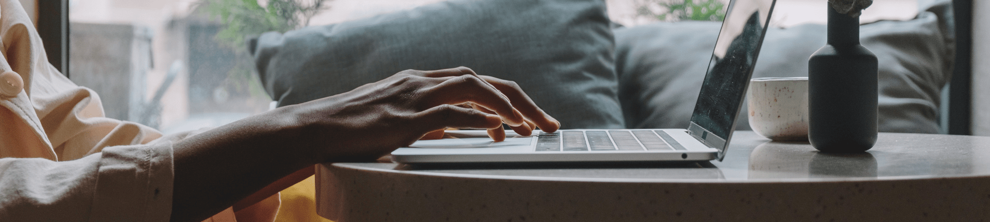 Woman using laptop